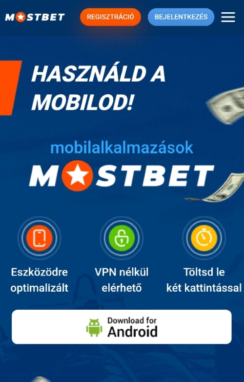 A Mostbet alkalmazás letöltési lehetősége Androidra, VPN nélkül, eszközökre optimalizálva
